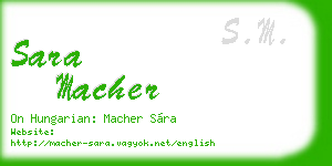 sara macher business card